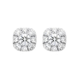 18ct White Gold 0.31ct Diamond Cushion Stud Earrings E2116 