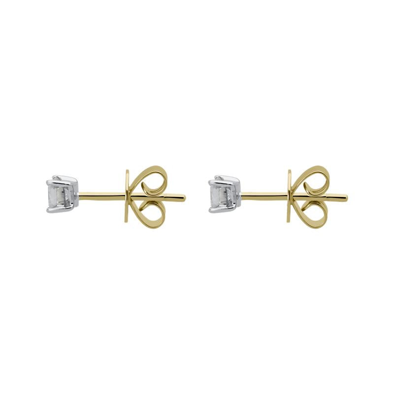 18ct White Gold 0.31ct Diamond Princess Cut Stud Earrings FEU-250