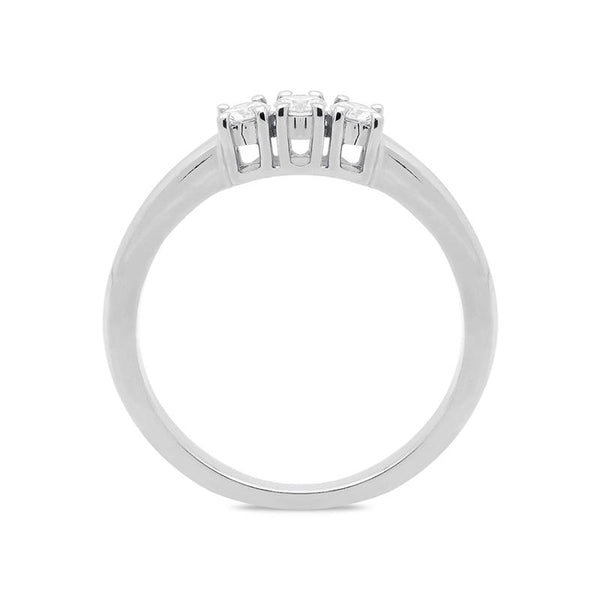 18ct White Gold 0.31ct Diamond Trilogy Ring, R270.