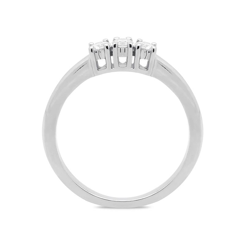 18ct White Gold 0.31ct Diamond Trilogy Ring, R270.