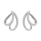 18ct White Gold 0.33ct Diamond Bean Earrings FEU-1957