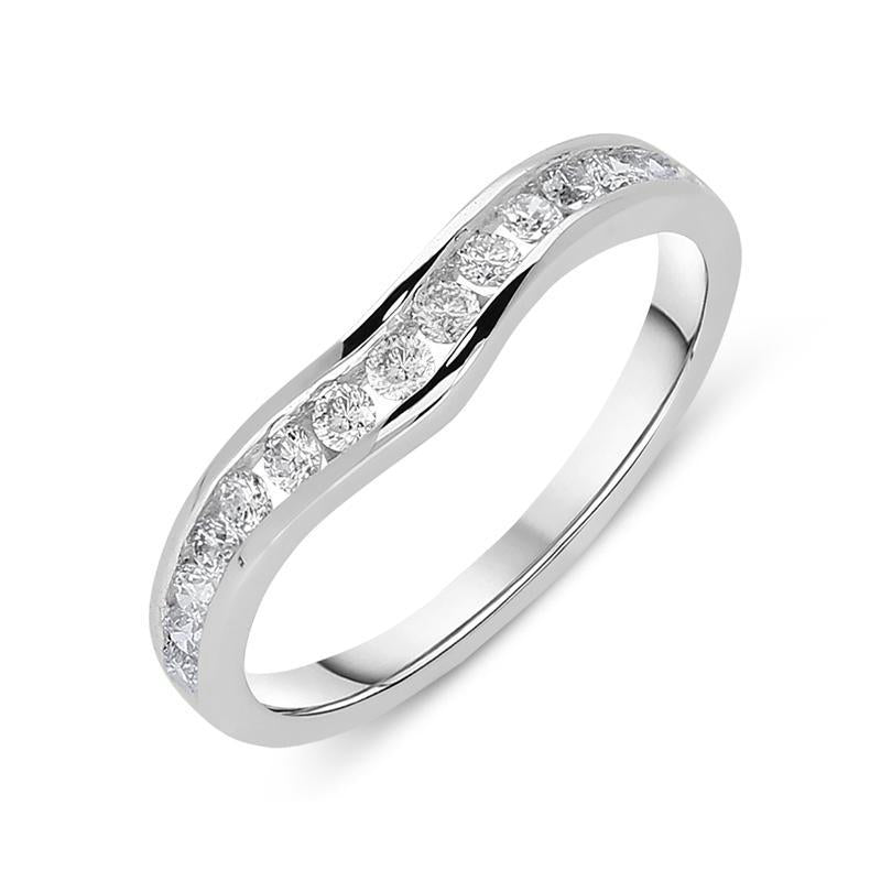 18ct White Gold 0.33ct Diamond Wedding Ring. BNN-081.