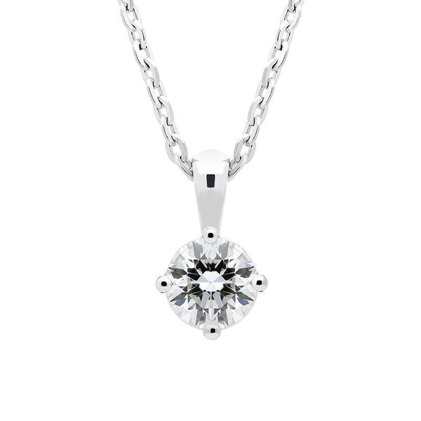18ct White Gold 0.34ct Diamond Solitaire Necklace. FEU-1267.