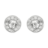 18ct White Gold 0.36ct Diamond Ribbon Edge Stud Earrings E2383