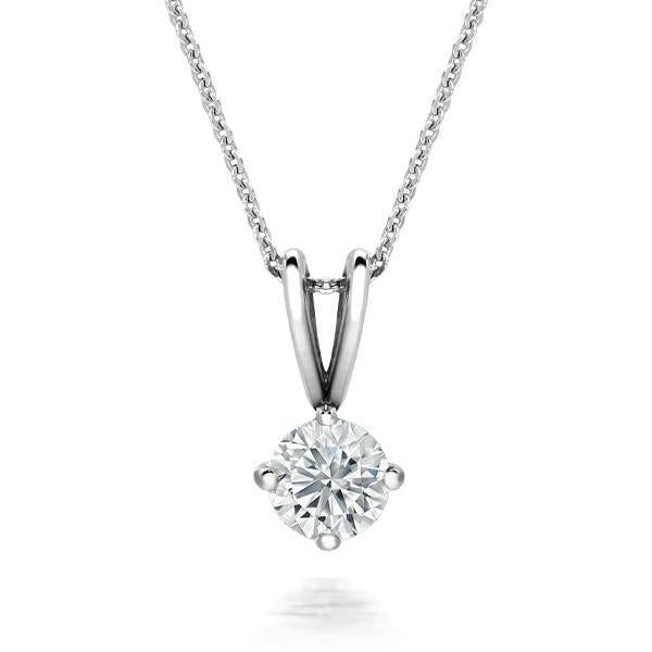 18ct White Gold 0.40 Carat Diamond Solitaire Necklace FEU-1398