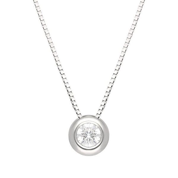 18ct White Gold 0.40ct Diamond Brilliant Cut Solitaire Necklace, P801C.