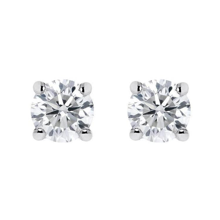 18ct White Gold 0.40ct Diamond Claw Set Solitaire Stud Earrings, BLC-044.