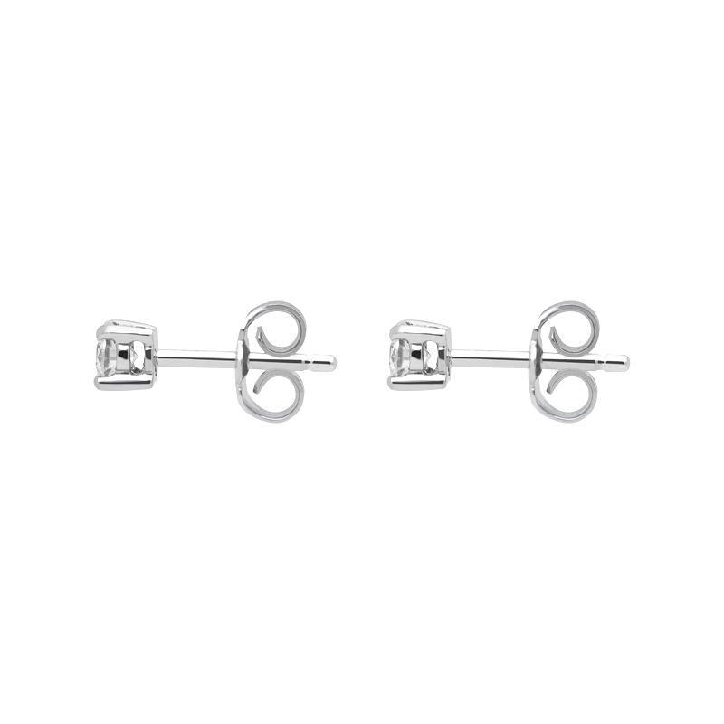 18ct White Gold 0.40ct Diamond Solitaire Brilliant Cut Stud Earrings, FEU-1766.
