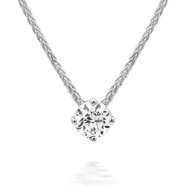 18ct White Gold 0.41ct Diamond Brilliant Cut Solitaire Necklace BLC-098