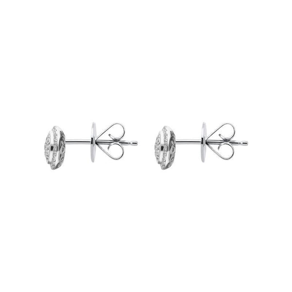 18ct White Gold 0.42ct Diamond Round Cluster Stud Earrings FEU-1974
