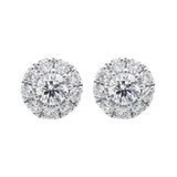 18ct White Gold 0.44ct Diamond Halo Stud Earrings, ATD-154