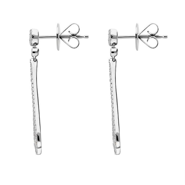 18ct White Gold 0.44ct Diamond Open Pear Drop Earrings FEU-1972
