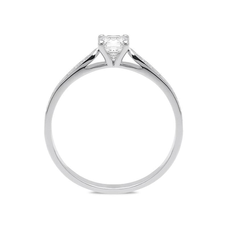 18ct White Gold 0.46ct Diamond Asscher Cut Engagement Ring BLC-078