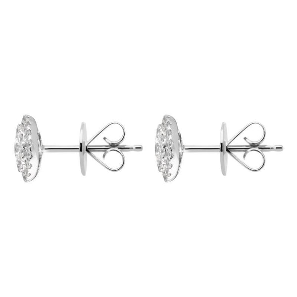18ct White Gold 0.46ct Diamond Round Cluster Stud Earrings, AE00126-P. 