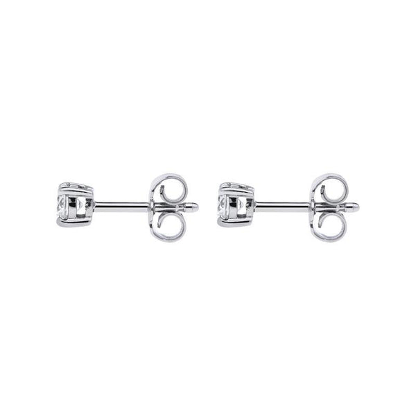 18ct White Gold 0.48ct Diamond Solitaire Stud Earrings, FEU-081. 