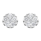 18ct White Gold 0.48ct Diamond Triangle Edge Stud Earrings FEU-1973