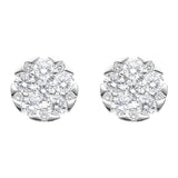 18ct White Gold 0.48ct Diamond Triangle Edge Stud Earrings FEU-1973