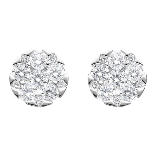 18ct White Gold 0.48ct Diamond Triangle Edge Stud Earrings FEU-1973