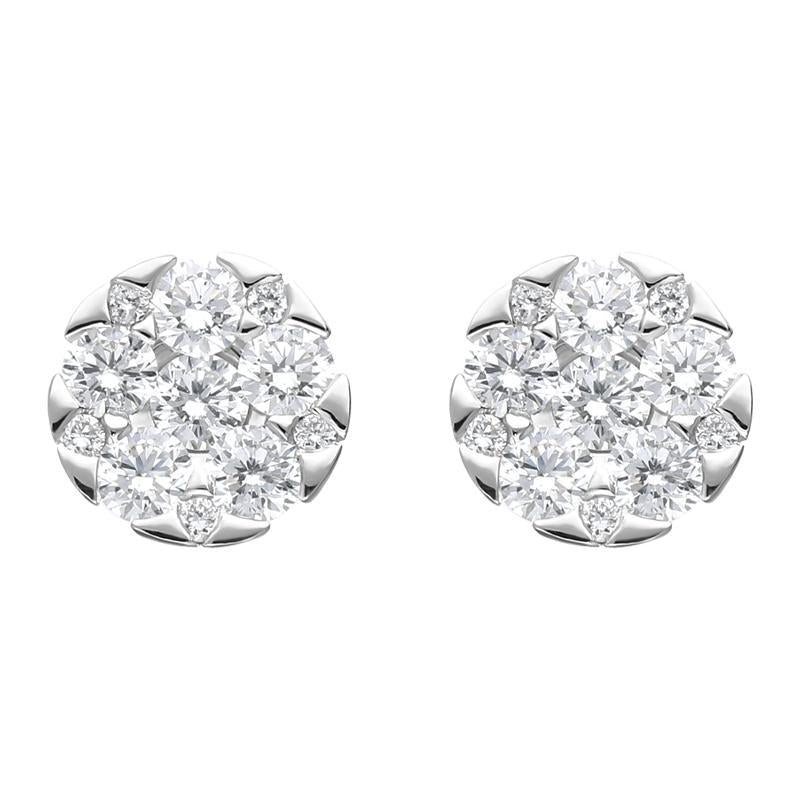 18ct White Gold 0.48ct Diamond Triangle Edge Stud Earrings FEU-1973