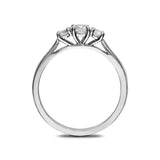18ct White Gold 0.50ct Diamond Brilliant Cut Claw Set Trilogy Ring 12741V9 side