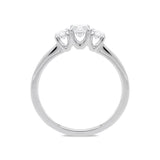 18ct White Gold 0.50ct Diamond Brilliant Cut Trilogy Ring. R1138.