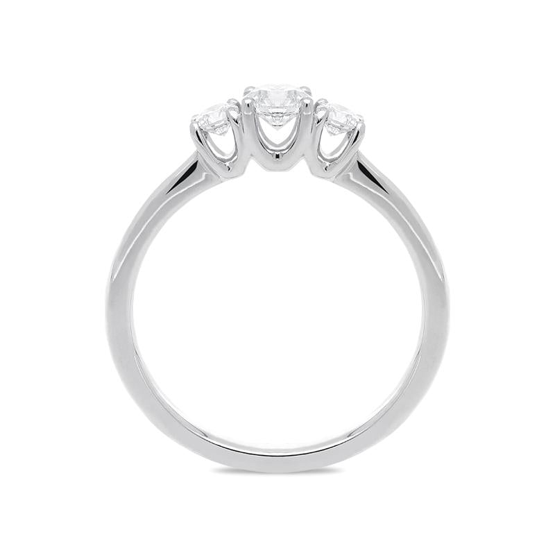 18ct White Gold 0.50ct Diamond Brilliant Cut Trilogy Ring. R1138.