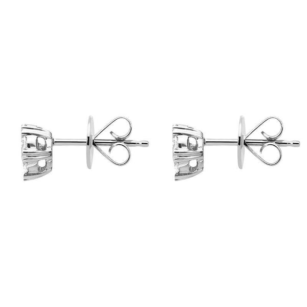 18ct White Gold 0.50ct Diamond Heart Edge Stud Earrings, E2379.