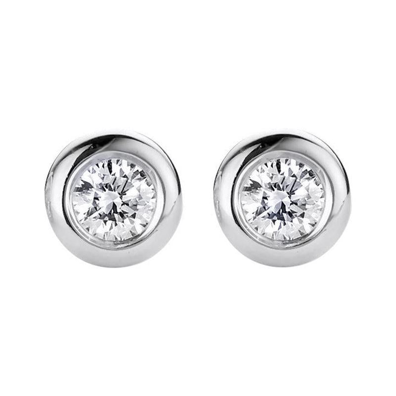 18ct White Gold 0.50ct Diamond Solitaire Stud Earrings, E241.