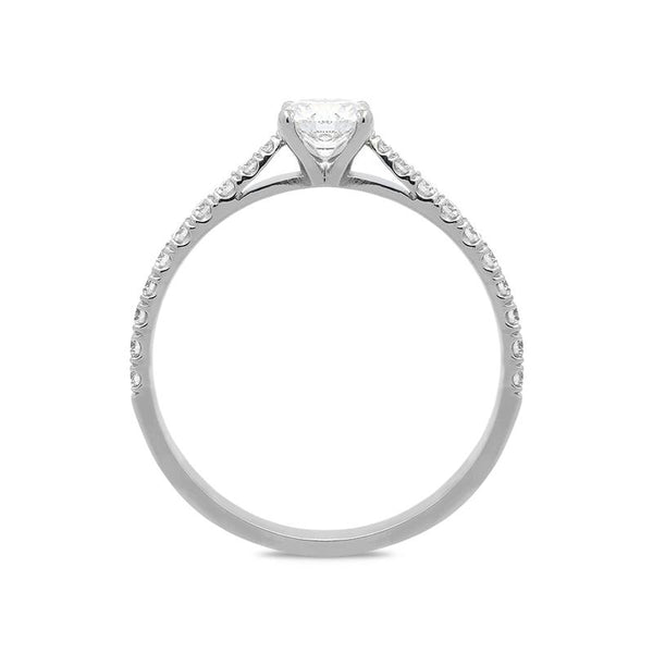 18ct White Gold 0.52ct Diamond Shoulder Certified Solitaire Ring BLC-029
