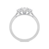 18ct White Gold 0.53ct Diamond Brilliant Cut Trilogy Ring, FEU-1316.