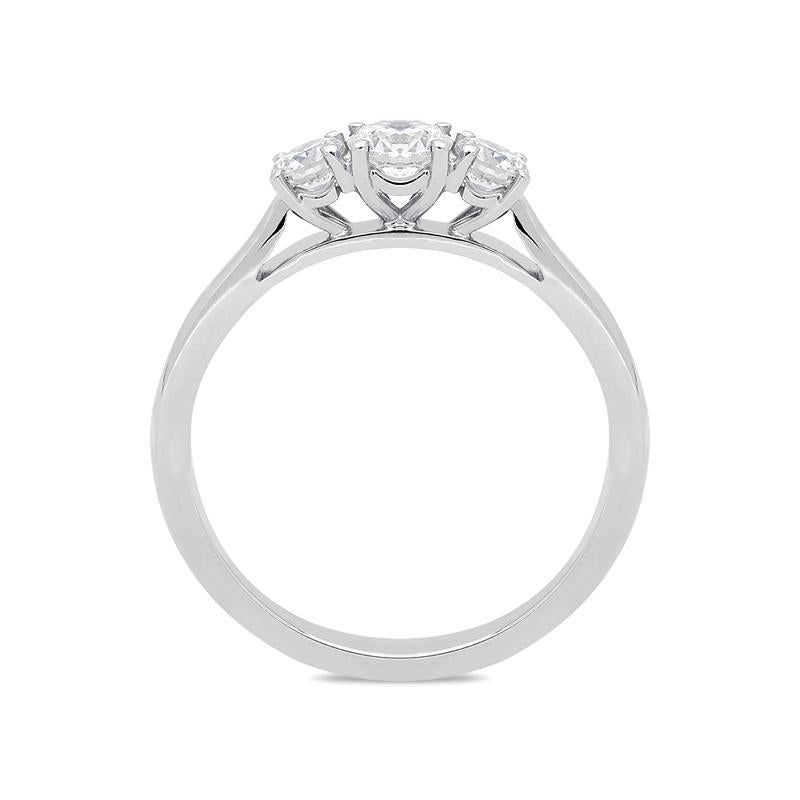 18ct White Gold 0.53ct Diamond Brilliant Cut Trilogy Ring, FEU-1316.