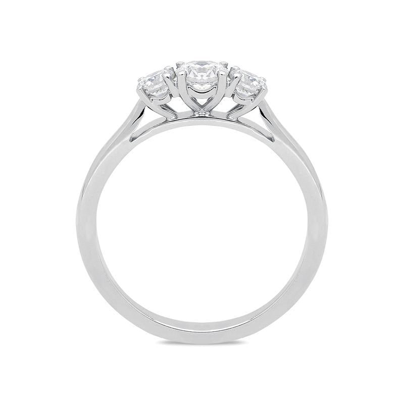 18ct White Gold 0.53ct Diamond Brilliant Cut Trilogy Ring, FEU-1316.