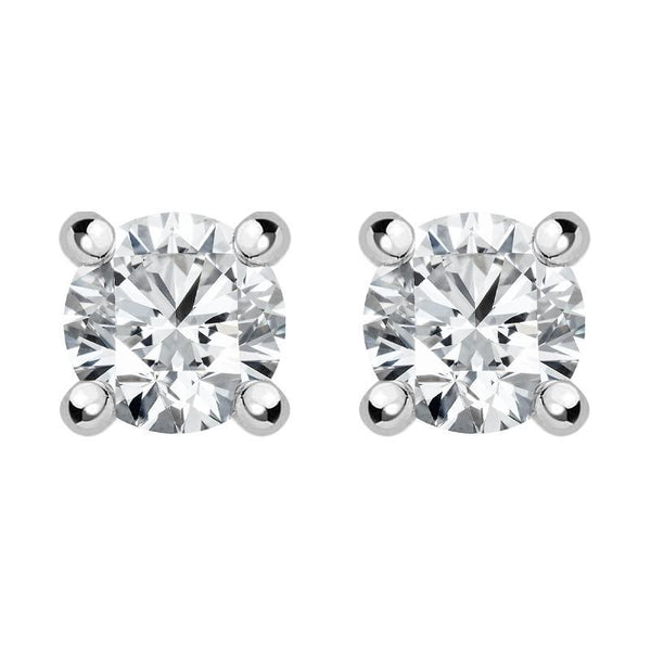 18ct White Gold 0.55ct Diamond Solitaire Stud Earrings FEU-1731