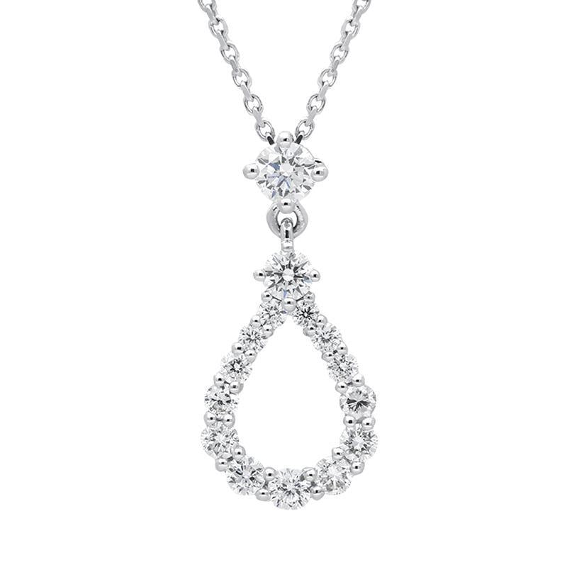 18ct White Gold 0.59ct Diamond Necklace FEU-1777