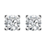 18ct White Gold 0.61ct Diamond Solitaire Stud Earrings, FEU-095.