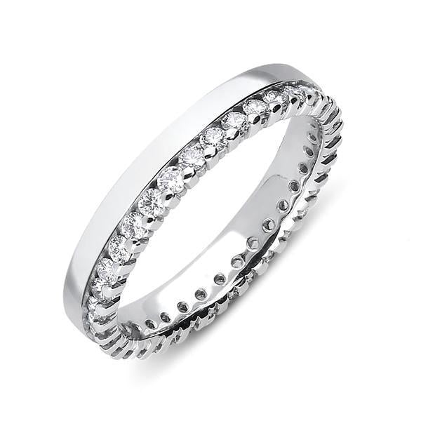 18ct White Gold 0.63ct Diamond Wedding Ring, FJT-086.