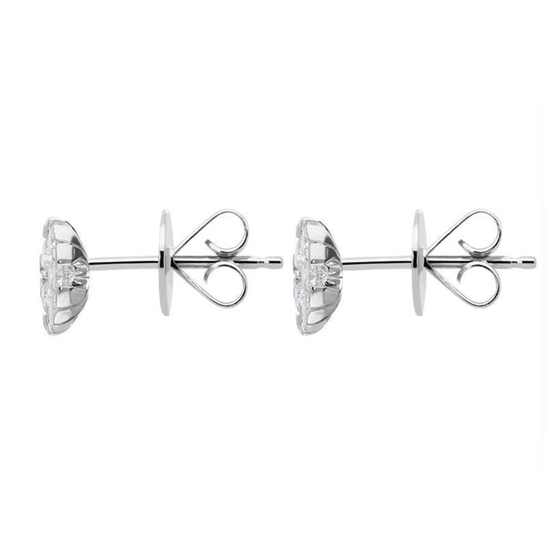 18ct White Gold 0.67ct Diamond Triangle Edge Stud Earrings FEU-1958