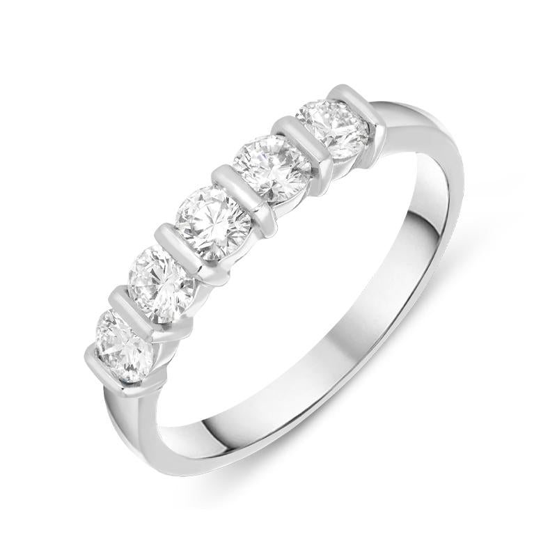 18ct White Gold 0.70ct Diamond Half Eternity Ring FEU-841