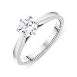 18ct White Gold 0.71ct Diamond Brilliant Cut Solitaire Ring, FEU-648.