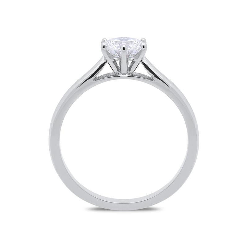 18ct White Gold 0.71ct Diamond Brilliant Cut Solitaire Ring, FEU-648.