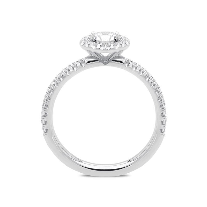 18ct White Gold 0.73ct Brilliant Cut Diamond Halo Ring BLC-074