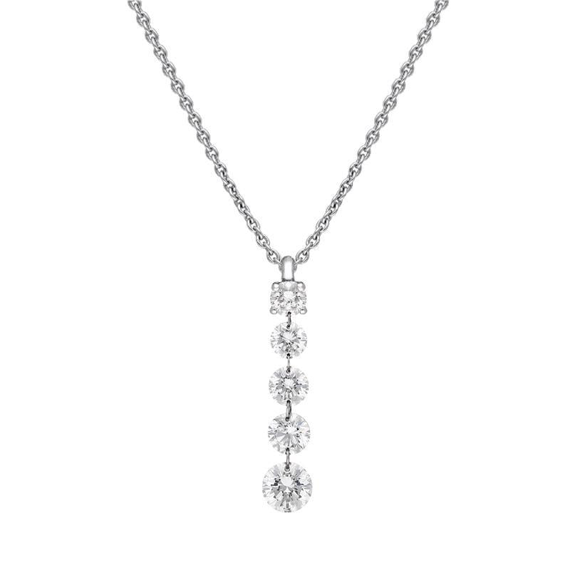18ct White Gold 0.73ct Diamond Cascading Drop Necklace, PD1939.
