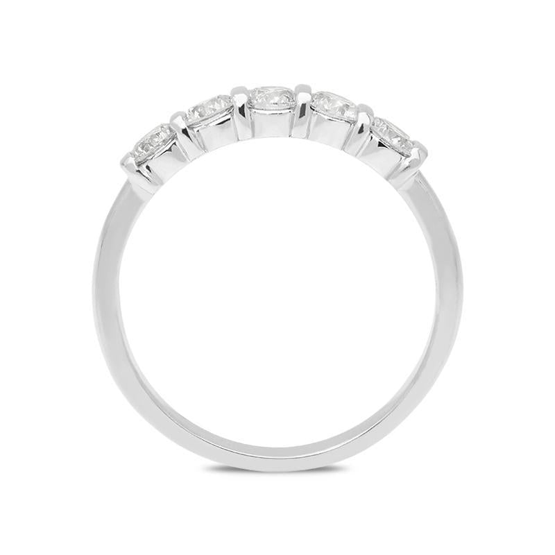 18ct White Gold 0.73ct Diamond Half Eternity Ring FEU-839