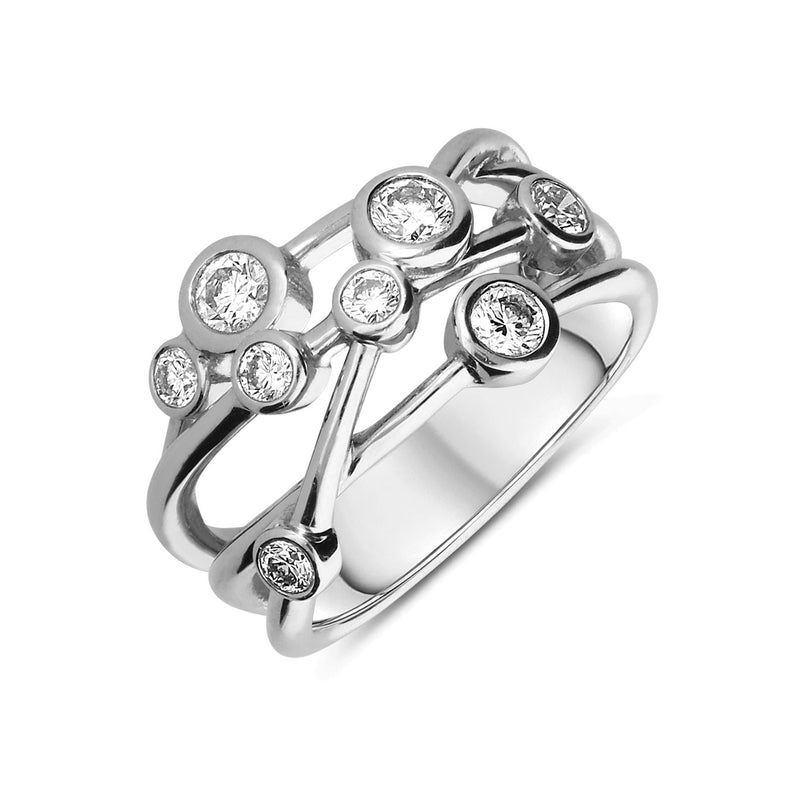 18ct White Gold 0.74ct Diamond Bubble Dress Ring, ATD-041.