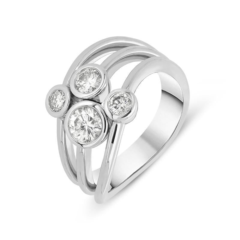 18ct White Gold 0.76ct Diamond Bubble Ring STC-044