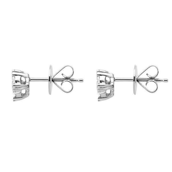 18ct White Gold 0.76ct Diamond Heart Edge Stud Earrings, E2382.