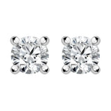 18ct White Gold 0.80ct Diamond Solitaire Brilliant Cut Stud Earrings, FEU-087.