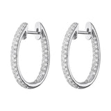 18ct White Gold 0.87ct Diamond Inside Out Hoop Earrings FEU-1210