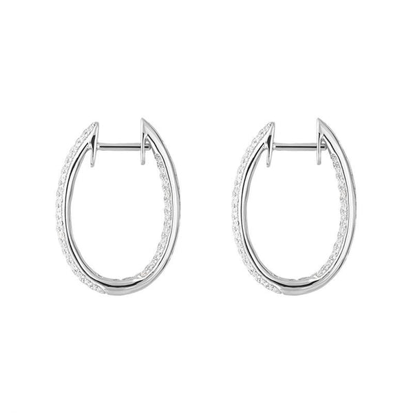 18ct White Gold 0.87ct Diamond Inside Out Hoop Earrings FEU-1210