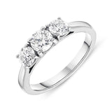 18ct White Gold 1.00ct Diamond Brilliant Cut Trilogy Ring. FEU-434.